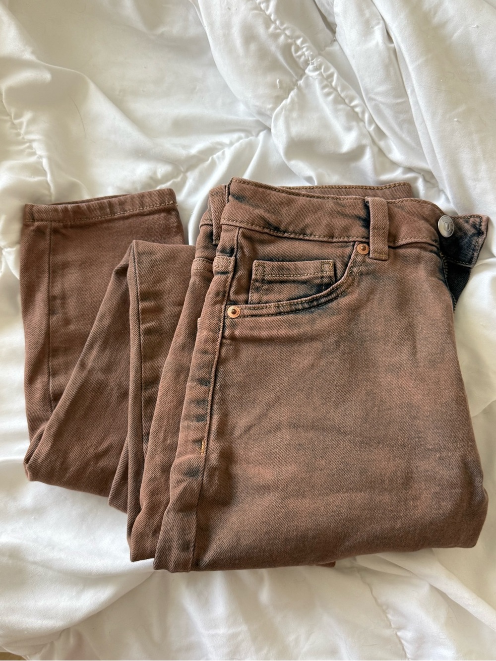 H&M Women’s Straight-Leg Jeans in Brown